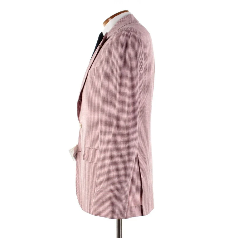 Brunello Cucinelli NWT Wool Blend Sport Coat Size 50 (40 US) In Burgundy & White